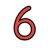 Stap 6 illustratie – rood gekleurd cijfer met zwarte omranding